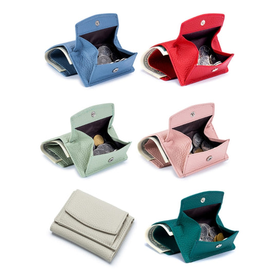 CL-2753 Leather RFID Short Coin Purse Wallet(Red) by bashfashion