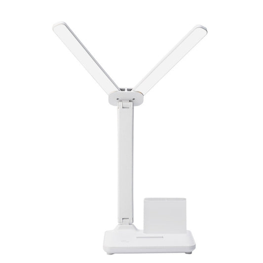 Double Head Lighting LED Charging Desk Lamp,Style: Rechargeable 3600mAh+Cable by bashfashion