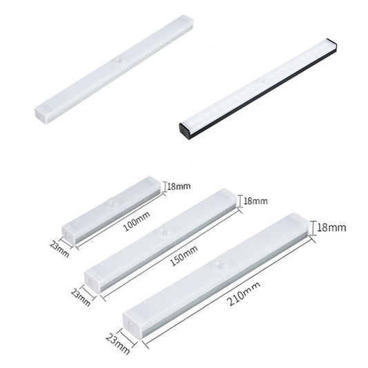 LED Human Body Induction Lamp Long Strip Charging Cabinet Lamp Strip, Size: 10cm(Silver and Warm Light) by bashfashion