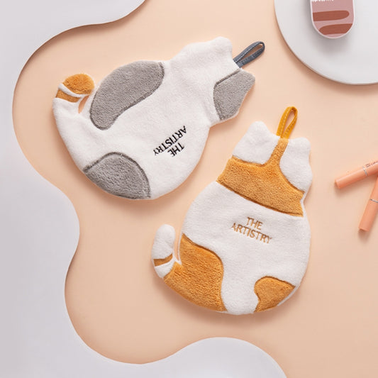 Home Kitchen Bathroom Cute Cat Hand Towel(Grey) by bashfashion