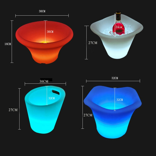 ES-IC014 Waterproof LED Luminous Ice Bucket For Bars, US Plug, Size: 27x27x30cm by bashfashion