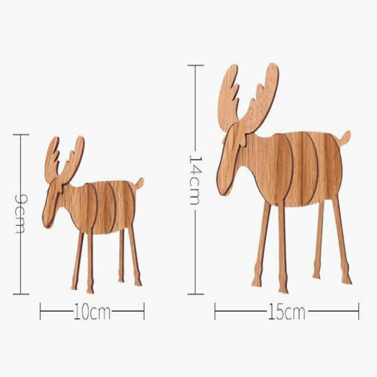 2 PCS Christmas Decorations Wooden DIY Elk Decorations Children Creative Gifts Desktop Decoration, Size:S(Black Walnut) by bashfashion