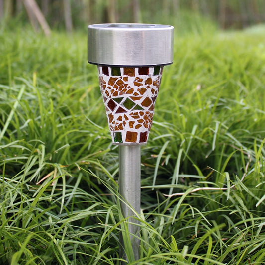 3 PCS H4011 Solar Outdoor Waterproof Mosaic Lawn Light(Orange) by bashfashion