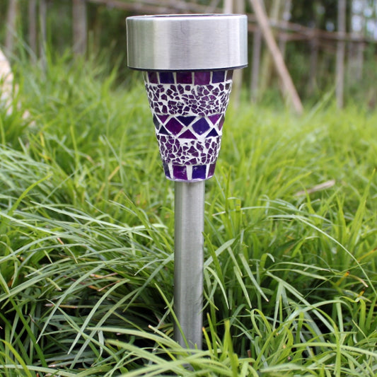 3 PCS H4011 Solar Outdoor Waterproof Mosaic Lawn Light(Purple) by bashfashion