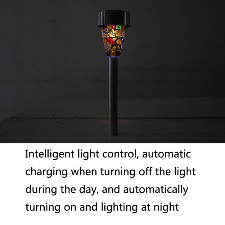 3 PCS H4011 Solar Outdoor Waterproof Mosaic Lawn Light(Orange) by bashfashion