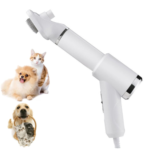 Pet Electric Comb Cat And Dog Brushing Cleaning Hair Dryer, Specification: UK Plug(3 Generation 866 White) by bashfashion