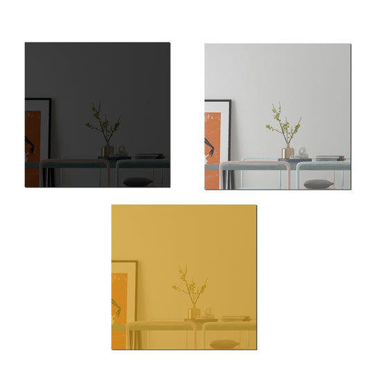 Ym300 16 PCS / Set Home Personal Wall Stickers DIY Acrylic Wall Decorative Mirror(Quartet Black) by bashfashion