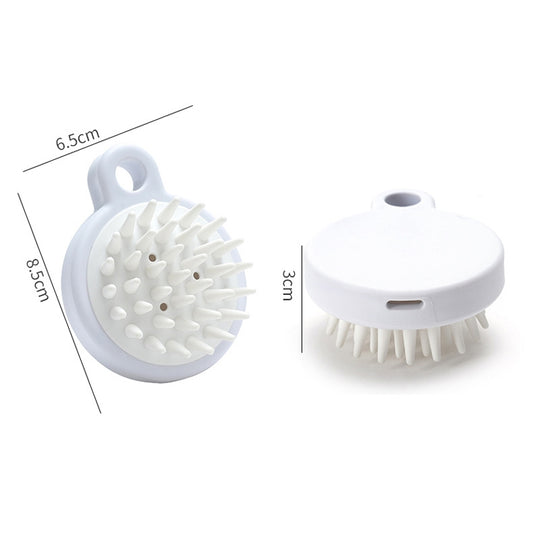 10pcs XTS01 Silicone Soft Teeth Head Shampoo Massage Comb Shampoo Brush(White) by bashfashion