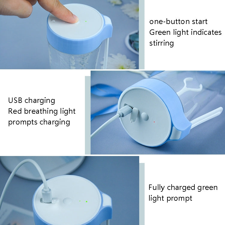 VE-V8 USB Charging Automatic Stirring Cup Full Seal Leak-Proof Electric Shake Cup, Capacity: 450ml(Light Pink) by bashfashion