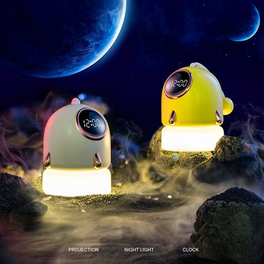 TW-L47 Small Rocket Portable Clock LED Projection Lamp(Yellow) by bashfashion