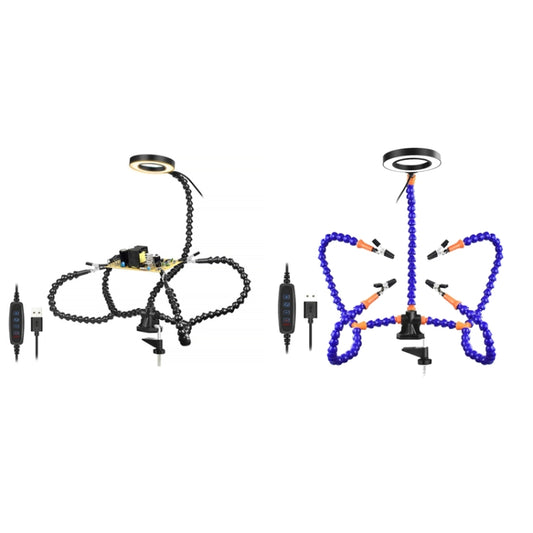 SN5BK-USB 4-Clawed Lamp Adjustable Desktop Soldering Station(Blue) by bashfashion