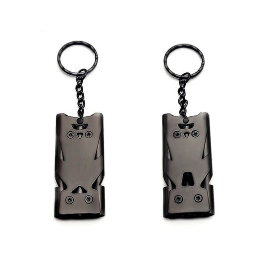 Outdoor High Decibel Stainless Steel Three-Tube Survival Rescue Whistle(Black) by bashfashion