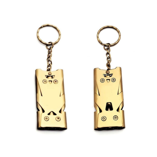 Outdoor High Decibel Stainless Steel Three-Tube Survival Rescue Whistle(Gold) by bashfashion