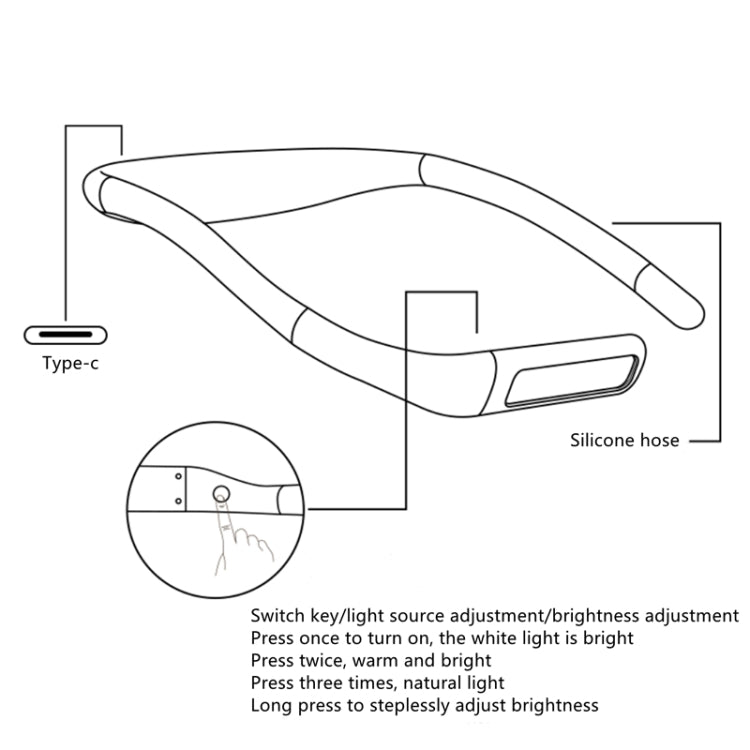 GH-8 USB Hanging Neck Lamp Table Lamp Night Light(Black) by bashfashion