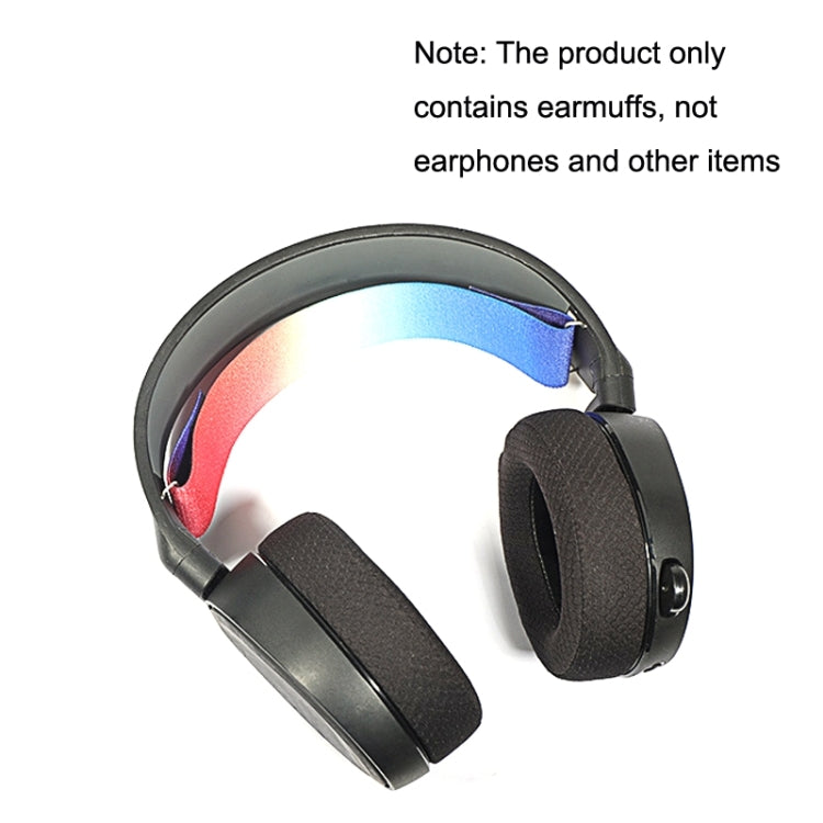 2pcs Sponge Headset Pad for Steelseries Arctis Pro / Arctis 3 / 5 / 7(Black Grey Leather) by bashfashion