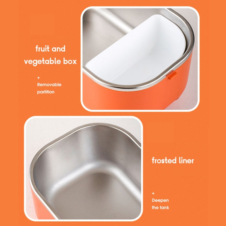 48W 1L 304 Stainless Steel Heating Lunch Box Can Be Plugged In US Plug(Orange) by bashfashion