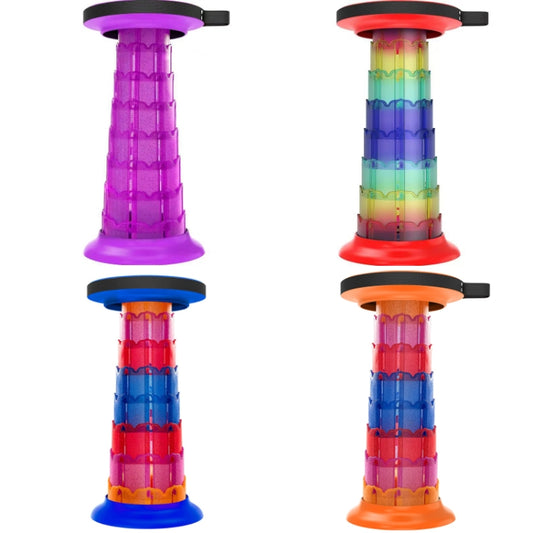 Outdoor Portable Lotus Heightened Folding Telescopic Stool(Purple) by bashfashion