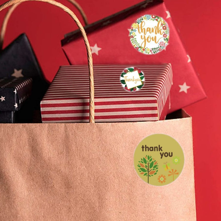 Thank You Flower Sticker Handicraft Decoration Envelope Sealing Sticker, Size: 2.5cm / 1 inch(A-209) by bashfashion