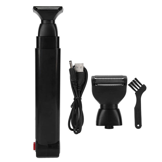 B7 2-in-1 USB Rechargeable Electric Shaver Back Shaver(Black) by bashfashion