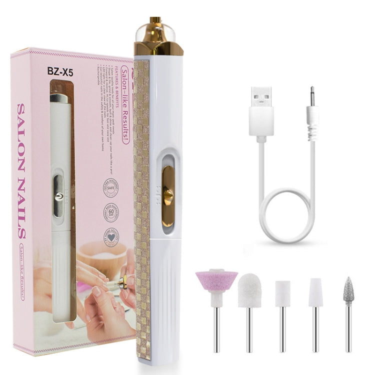 BZX5 5 In 1 USB Nail Polisher Peeling Manicure(Rose Pink) by bashfashion