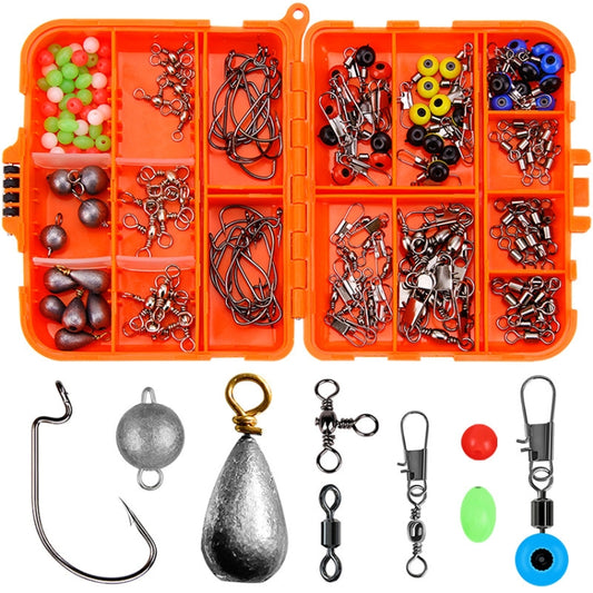 165 PCS / Set Road Squid Hook Accessories Set(026 Orange Box) by bashfashion