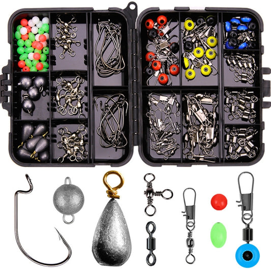165 PCS / Set Road Squid Hook Accessories Set(026 Black Box) by bashfashion