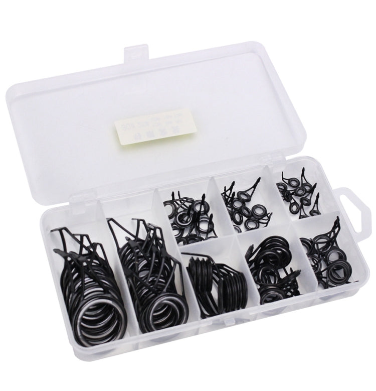 75 PCS / Box Ceramic Wire Loop Luya Rod Fishing Gear Accessories(Black) by bashfashion