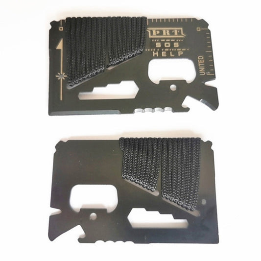 14 In 1 Stainless Steel Multi-Function Outdoor Survival Tool Card With Rope by bashfashion