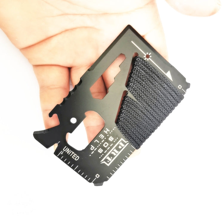 14 In 1 Stainless Steel Multi-Function Outdoor Survival Tool Card With Rope by bashfashion