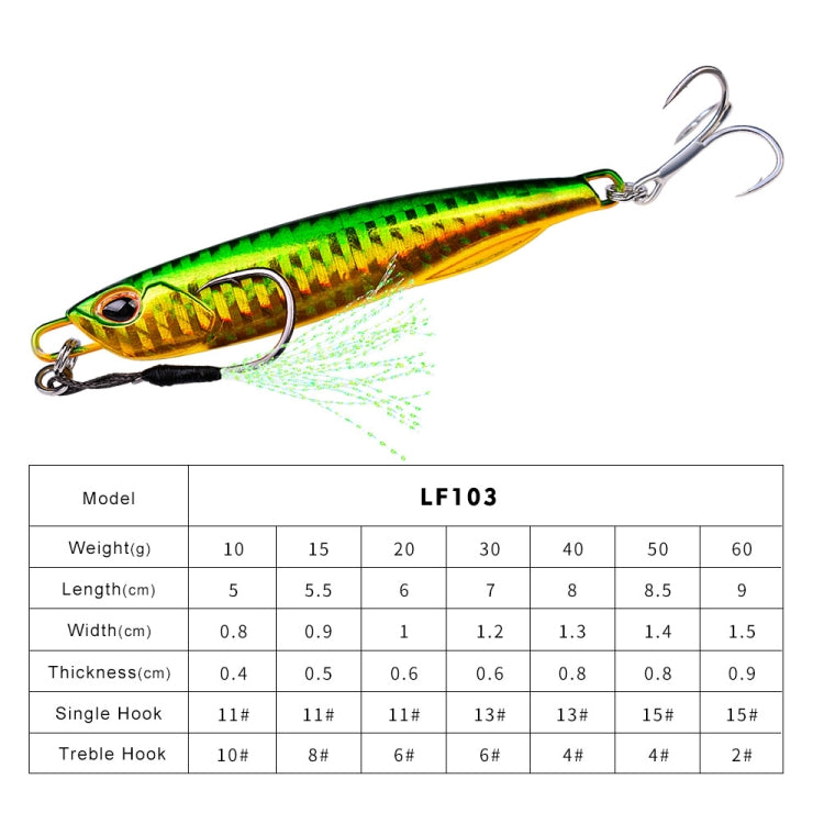 PROBEROS LF103 Simulation Metal Sea Fishing Bait, Specification: 60g(B With Hook) by PROBEROS