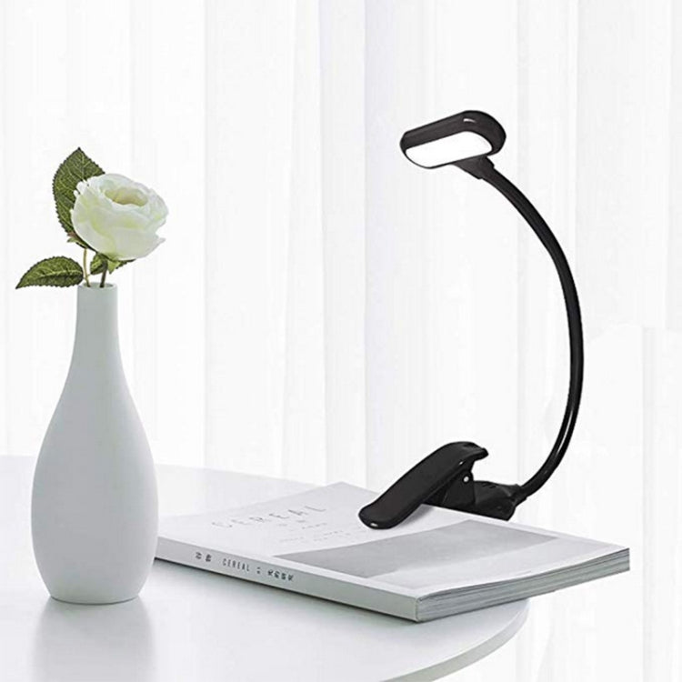 8021 Mini Book Clip Light LED Music Score Eye Protection Reading Lamp(Black) by bashfashion