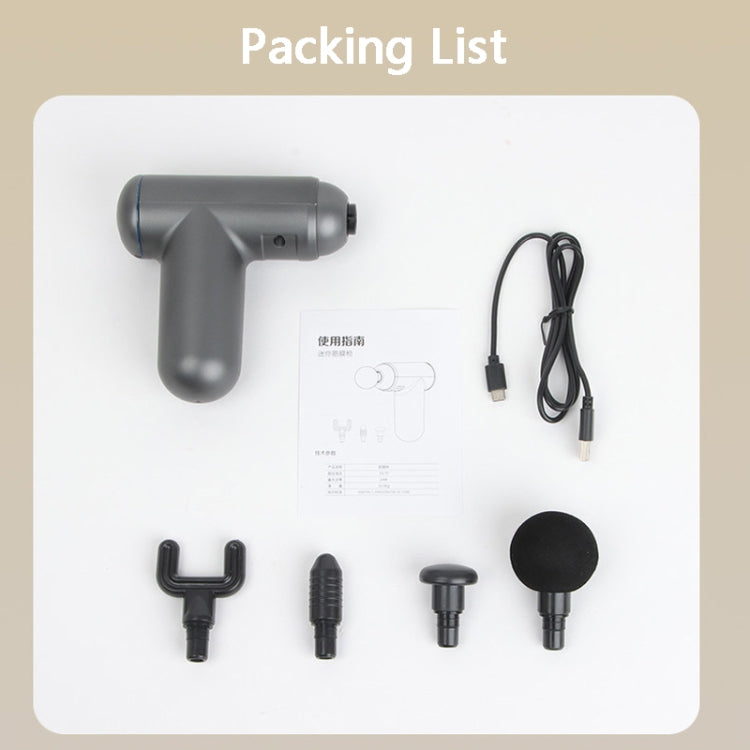 J12A Mini Vibrating Massage Button Type Fascia Gun, Specification: Silver by bashfashion