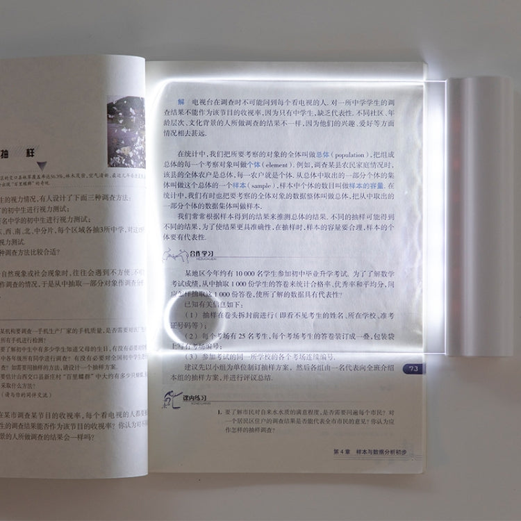 LED Acrylic Plate Eye Protection Night Reading Lamp(White) by bashfashion