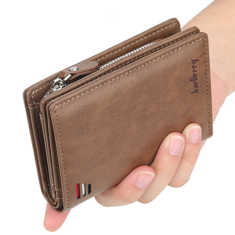 Baellerry D3216 Men Short Vertical Multi-Card Snap Coin Purse(Khaki) by Baellerry