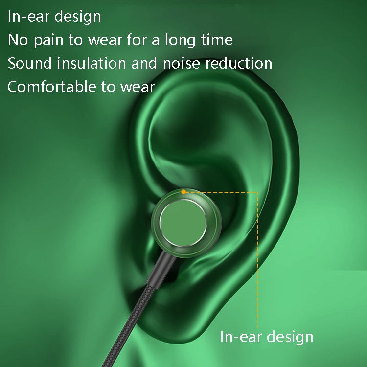 TS902 Metal In-Ear USB-C / Type-C Game Earphone, Cable Length: 1.2m(Green) by bashfashion