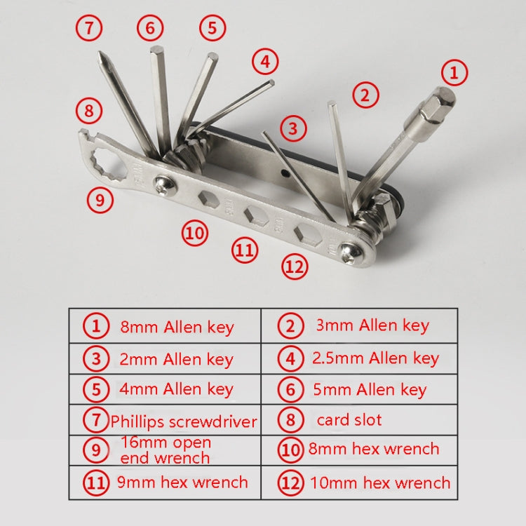 Bicycle 12 In 1 Portable Repair Tool(Blue) by bashfashion