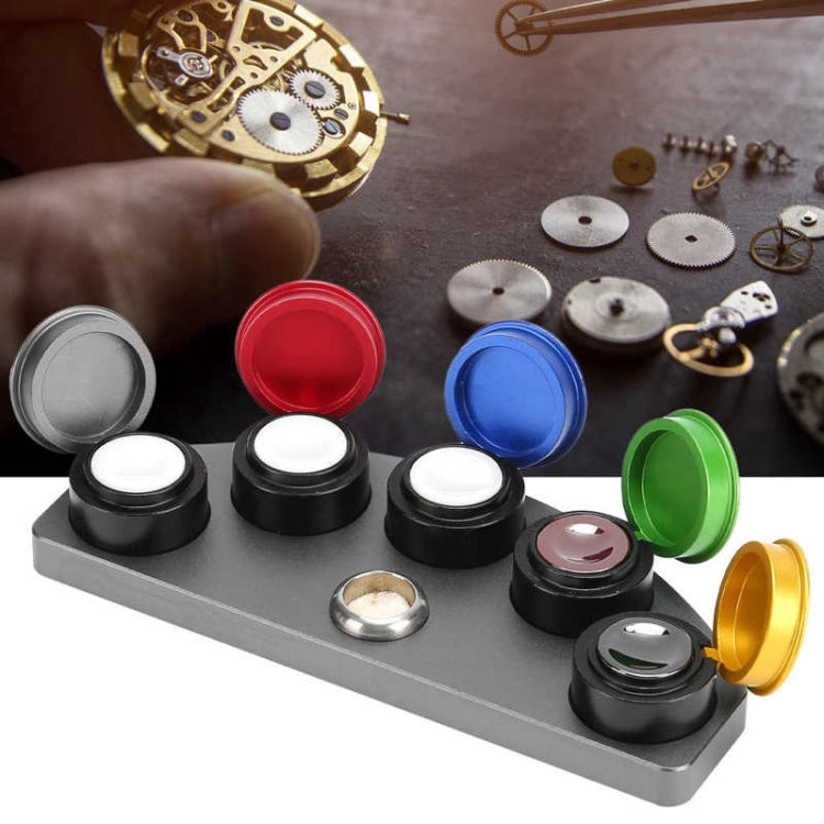 Full Metal Spot Oil Cup Stand Oiler Watch Repair Tool, Style: Five Oils Cups Colorful by bashfashion