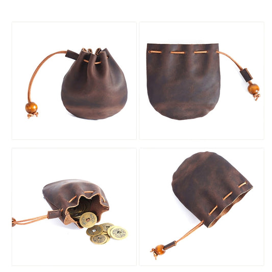 18L-107 Vintage Leather Coin Purse Mini Organizer(Coffe) by bashfashion