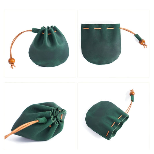 18L-107 Vintage Leather Coin Purse Mini Organizer(Green) by bashfashion