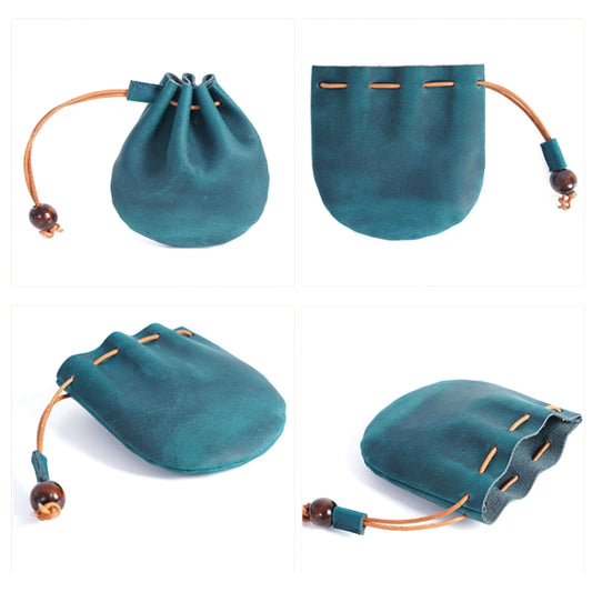 18L-107 Vintage Leather Coin Purse Mini Organizer(Blue) by bashfashion