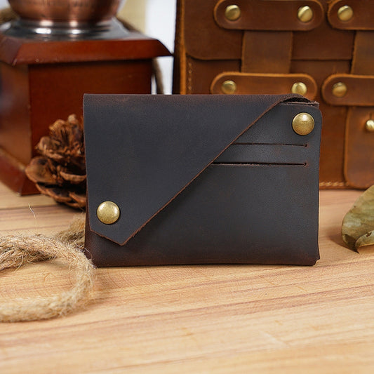 18K-120 Leather Bank Card Storage Bag Card Holder(Coffee) by bashfashion