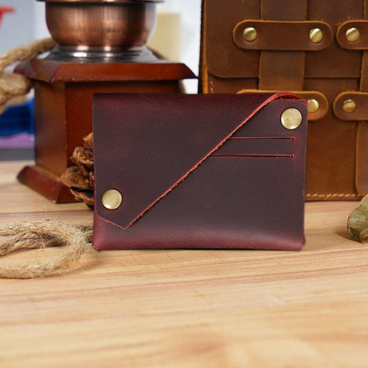 18K-120 Leather Bank Card Storage Bag Card Holder(Wine Red) by bashfashion