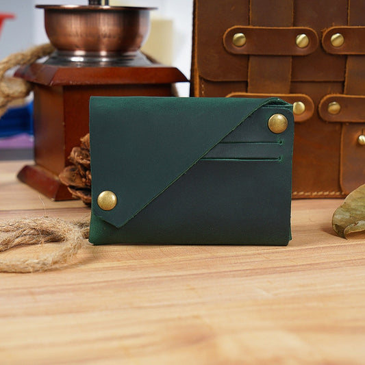 18K-120 Leather Bank Card Storage Bag Card Holder(Ink Green) by bashfashion