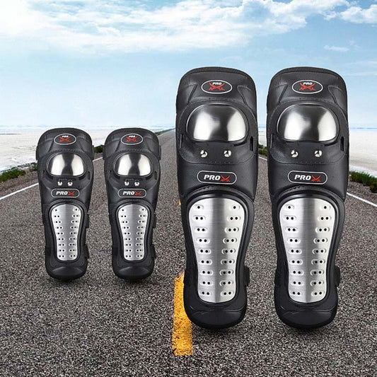 PRO-BIKER RH-1010 Motorcycle Keep Warm Anti-Fall Stainless Steel Protective Gear(Knee Pads + Elbow Pads) by bashfashion