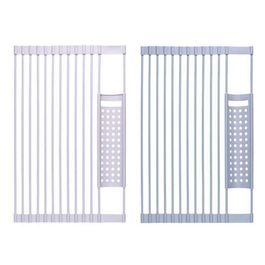 52 x 33cm White Gray Kitchen Silicone Drain Rack Sink Drain Rack by bashfashion