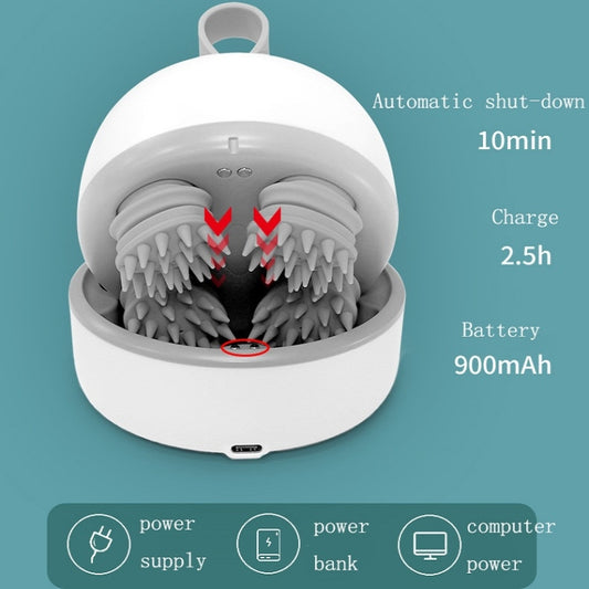 Electric Silicone Contacts Head Massager, Specification: English(White) by bashfashion