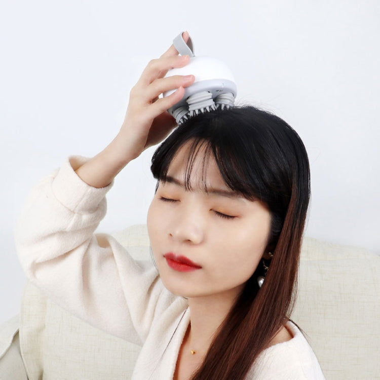 Electric Silicone Contacts Head Massager, Specification: English(White) by bashfashion