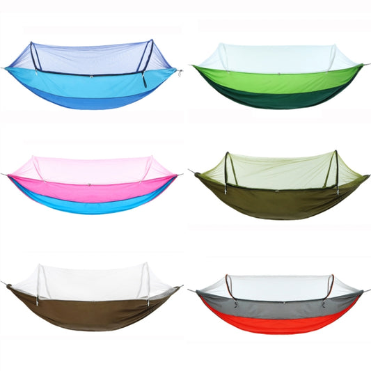 Outdoor Camping Anti-Mosquito Quick-Opening Hammock, Spec: Single (Pink+Sky Blue) by bashfashion