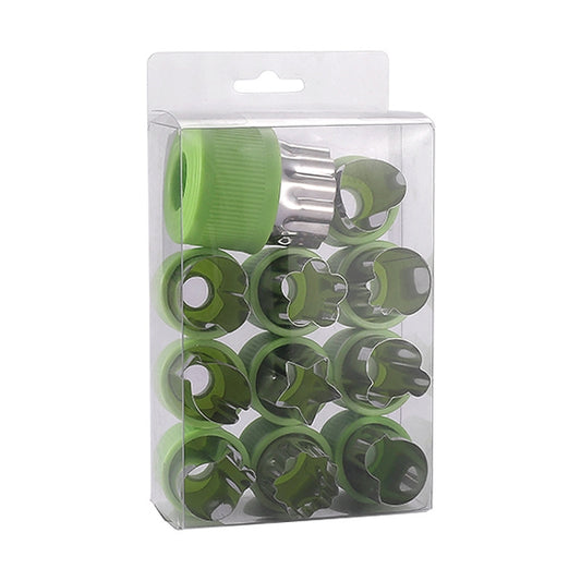0-98 12 in 1 Kitchen Stainless Steel Flower Cutter(Green) by bashfashion