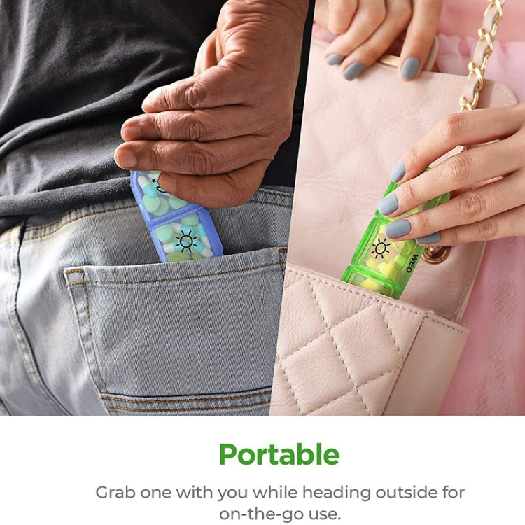 21-compartment Rainbow Pill Box One Week Pill Box(Gray + Colorful) by bashfashion